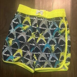 Wonder Nation Yellow and Blue Athletic Shorts with Geometric Pattern